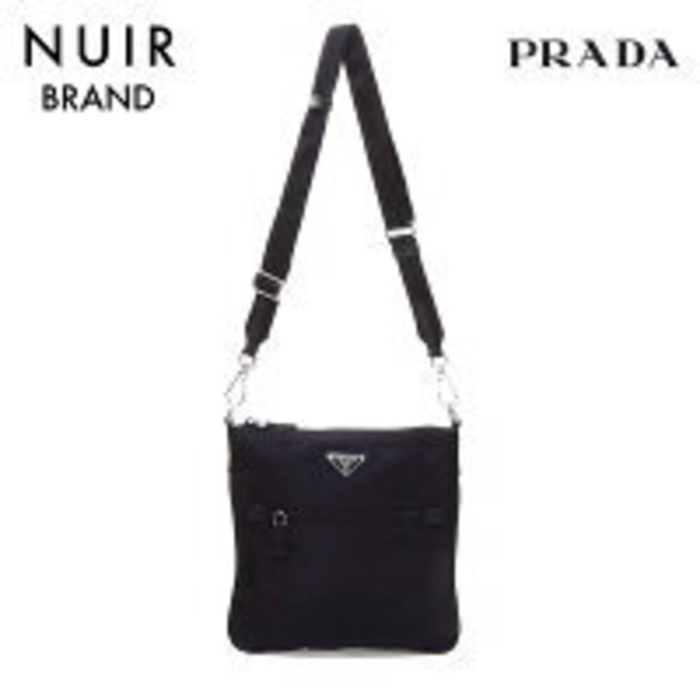 Prada Logo Shoulder Crossbody Bag Black